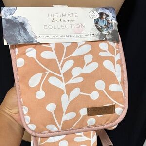 Ecolone Kitchen Apron Set - Pink and White